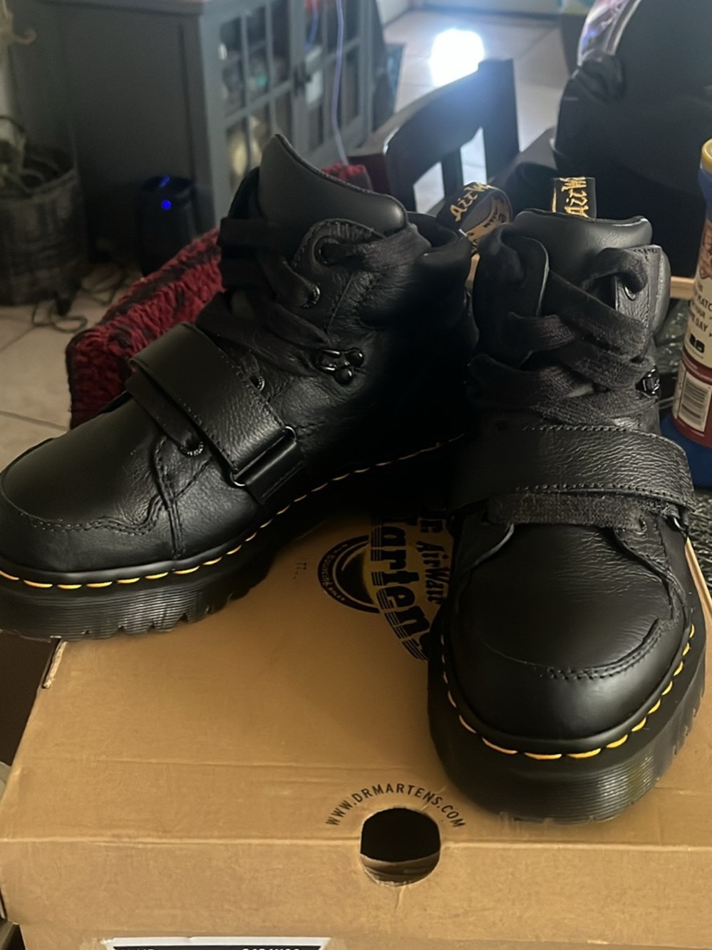 Dr. Martens Zuma II Boots with Yellow Stitching